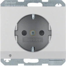 Berker Розетка з з/к з зах.контактів з LED-підсвіткою, алюмінієвий лак, K.5 41097003