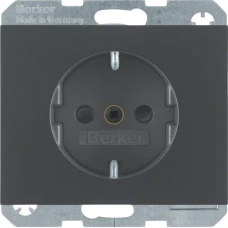 Berker Розетка з з/к, зах.контактів, антрацит, 16А/250В K.1 47357006