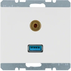 Berker Розетка USB/3.5мм аудіо, пол.білизна, K.1 3315397009