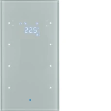 Berker Скляний сенсор 3-кан. з регул.темп-ри, алюміній, TS Sensor 75643034