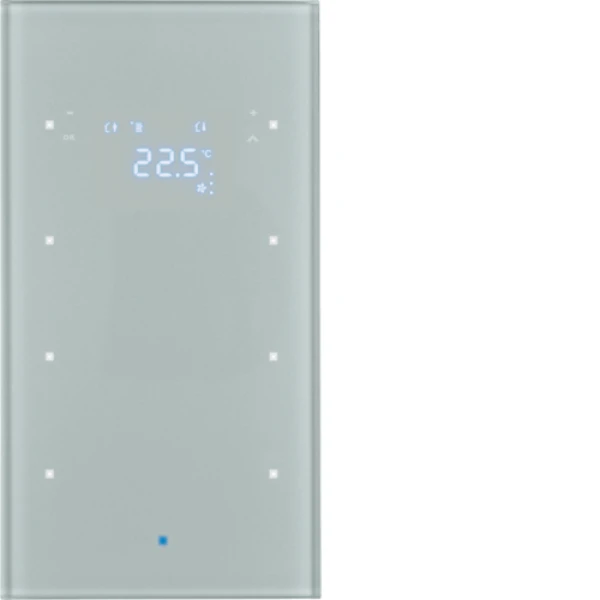 Скляний сенсор 3-кан. з регул.темп-ри, алюміній, TS Sensor Berker 75643034