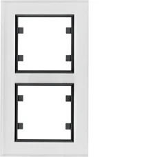 Hager Рамка 2Х вертикальна, Lumina-Passion, біле скло WL9120