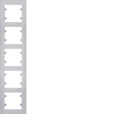 Hager Рамка 5X вертикальна, Lumina-Intens, срібна WL5652