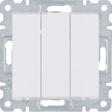 Hager Вимикач 3-клавішний Lumina, білий, 10АХ/230В WL0070