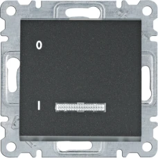 Hager Вимикач з підсвічуванням 1-тактовий Lumina, чорний, 16А/230В WL0613