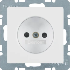 Berker Розетка без з/к, зах.контактів, 16А/250В, пол.білизна, Q.x 6167336089
