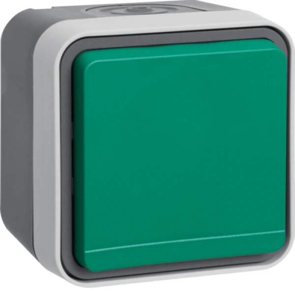 Розетка з з/к з зеленою кришкою IP55, сіра, 16А/250В W.1 Berker 47403523