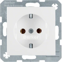 Berker Розетка з з/к, гвинтові клеми, пол.білизна, 16А/250В S.1 41438989