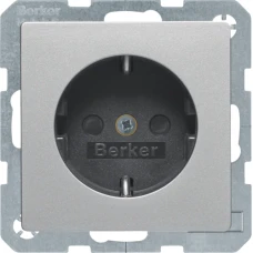 Berker Розетка з з/к, зах.контактів, 16А/250В, алюміній, Q.x 47236084