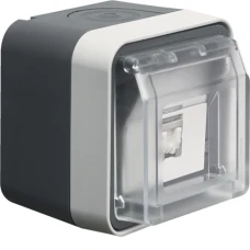 Berker Розетка UAE 8-полюсн. екранована, Кат.6 клас E, IP55, сіра, W.1 14093505