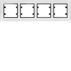 Hager Рамка 4Х горизонтальна, Lumina-Passion, біле скло WL9240