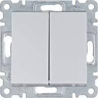 Hager Вимикач 2-клав. універсальний Lumina, срібний, 10АХ/230В WL0052