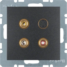 Berker Мультимедійна розетка: тюльпан/S-відео, антрацит S.1 3315321606