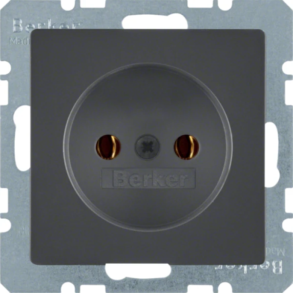 Розетка без з/к, 16А/250В, антрацит, Q.x Berker 6167036086