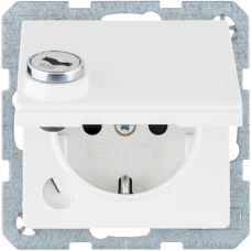 Berker Розетка з з/к, кришка, замок, 16А/250В, пол.білизна, Q.x 47636089