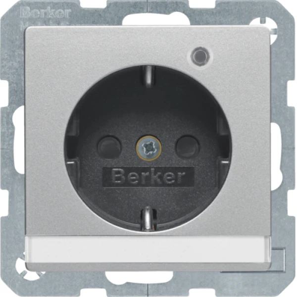 Розетка з з/к з контр.лампою, 16А/250В, алюміній, Q.x Berker 41106084
