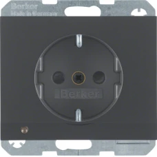Berker Розетка з з/к з зах.контактів з LED-підсвіткою, антрацит, 16А/250В K.1 41097006