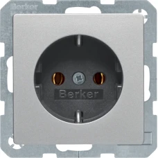 Berker Розетка з з/к, гвинтові клеми, 16А/250В, алюміній, Q.x 41436084