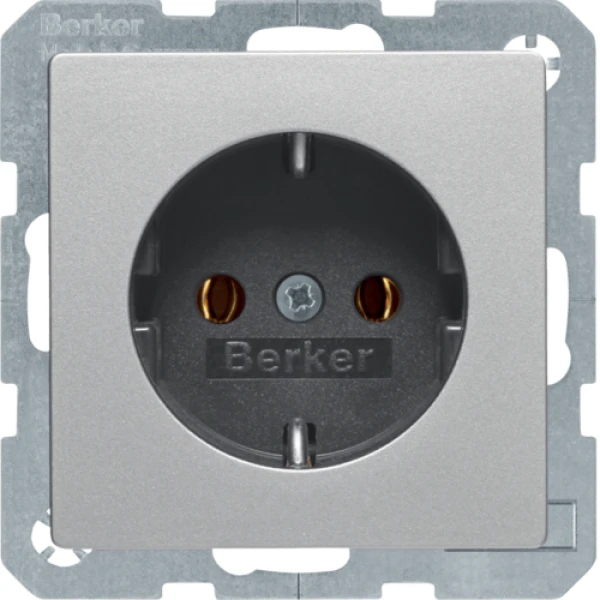 Розетка з з/к, гвинтові клеми, 16А/250В, алюміній, Q.x Berker 41436084