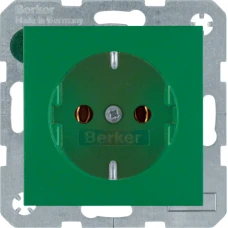 Berker Розетка з з/к, зелена-matt, 16А/250В S.1 47431913