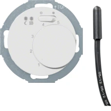 Berker Термостат для підлоги, з датчиком, 10А/250В, пол.білизна, R.Classic 20342079