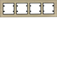 Hager Рамка 4Х горизонтальна, Lumina-Passion, бронзовий алюміній WL9244