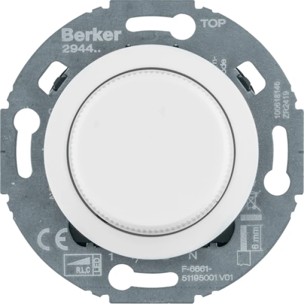 Диммер універс. Комфорт 20-420Вт, LED 3-100Вт, 230В, пол.білизна, 1930+Glas Berker 294410
