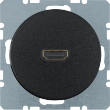 Berker HDMI-розетка, підключення сзаду під кутом 90град., чорна, R.x 3315432045