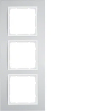 Berker Рамка 3Х алюміній/пол.білизна B.3 10133904