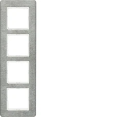 Berker Рамка 4Х вертикальна нержавіюча сталь Q.7 10146083