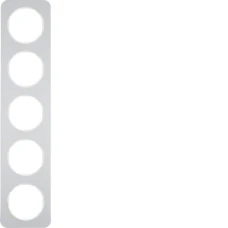 Berker Рамка 5Х алюміній/пол.білизна, R.1 10152174