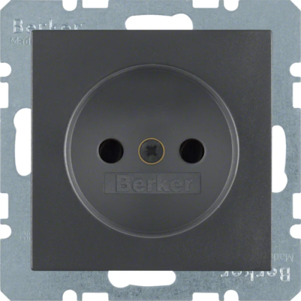 Розетка без з/к, зах.контактів, антрацит, 16А/250В S.1 Berker 6167331606