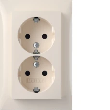 Berker Розетка з з/к 2X, зах.контактів, цільна, біла, 16А/250В S.1 47598982