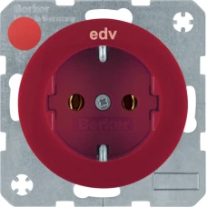 Berker Розетка з з/к червона з написом EDV, 16А/250В, R.x 47432022