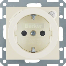 Berker Розетка з з/к з ПЗВ з зах.контактів, біла, 16А/250В S.1 47088982