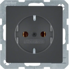 Berker Розетка з з/к, гвинтові клеми, 16А/250В, антрацит, Q.x 41436086