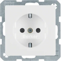 Berker Розетка з з/к, зах.контактів, 16А/250В, пол.білизна, Q.x 47236089
