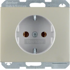 Berker Розетка з з/к, зах.контактів, нержавіюча сталь, 16А/250В K.5 47357004