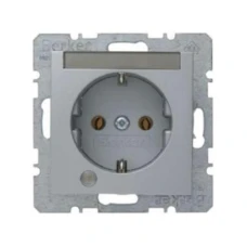Berker Розетка з з/к, контр.ламп., поле д/надпису, алюміній, 16А/250В S.1 41591404