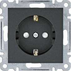 Hager Розетка з з/к з захистом контактів Lumina, чорна, 16А/230В WL1063