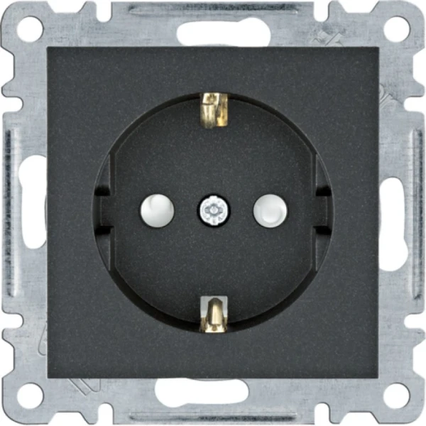Розетка Hager Lumina з з/к з захистом контактів Lumina,  чорна, 16А/230В  Hager WL1063