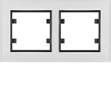 Hager Рамка 2Х горизонтальна, Lumina-Passion, біле скло WL9220