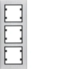 Hager Рамка 3Х вертикальна, Lumina-Passion, срібний алюміній WL9132