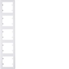 Hager Рамка 5Х вертикальна Lumina-Soul, біла WL5150