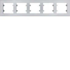 Hager Рамка 5X горизонтальна, Lumina-Intens, срібна WL5752