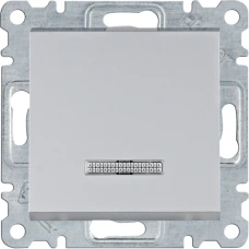 Hager Вимикач з підсвічуванням 1-полюсний Lumina, срібний, 10АХ/230В WL0212