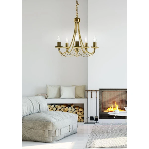 Люстра свічка Candellux MUZA E14 латунний 35-69170 - Фото 2