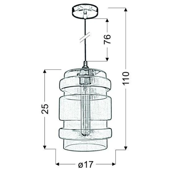 Підвісний світильник Candellux DECORADO E27 чорний 31-36674-Z - Фото 2