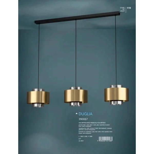 Підвісний світильник Eglo DUGLIA E27 чорний 390067 - Фото 2