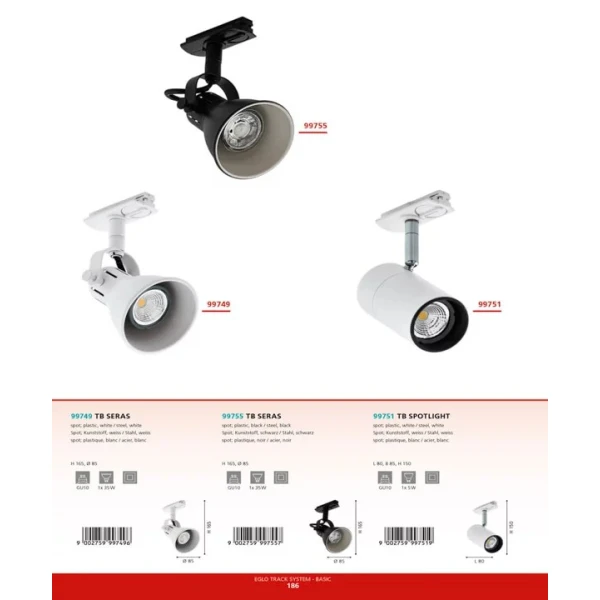 Трековий світильник Eglo TB SPOTLIGHT GU10 сірий 99751 - Фото 2